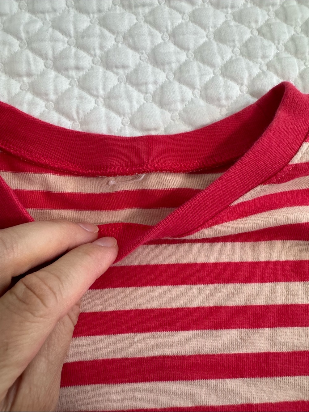 Red and White Striped Short Sleeve Tee - Picture 6 of 13